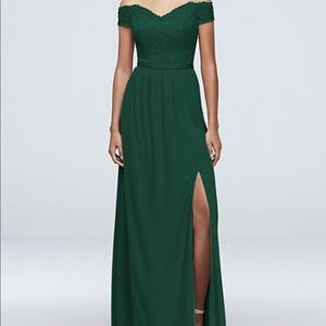 David’s bridal bridesmaid juniper dress.